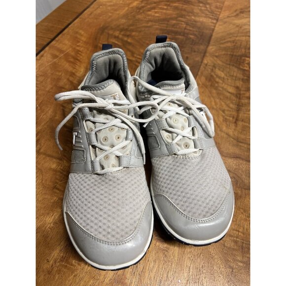 True Linkswear Men’s 9.5 Grey Mesh Leather Spikeless Golf Shoes Sneakers READ - Picture 1 of 8